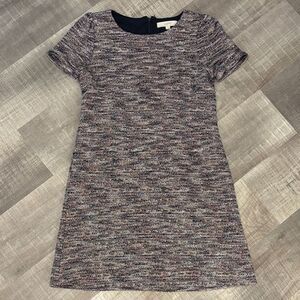 LOFT Textured Multicolor Knit Mini Dress